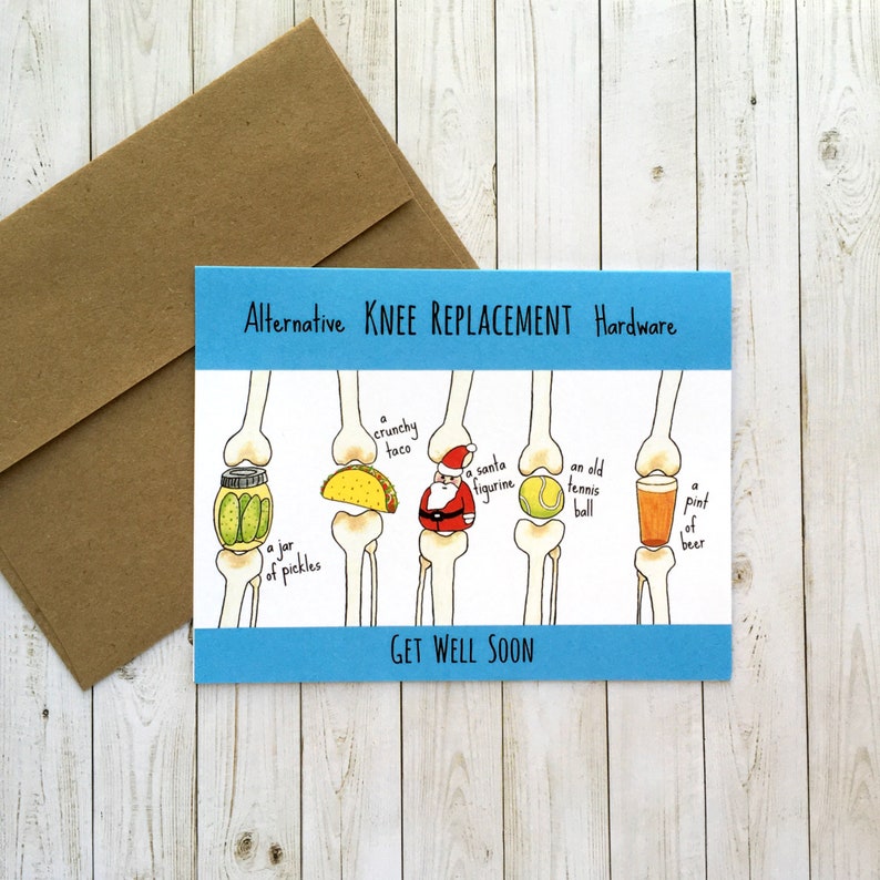 Knee Replacement Get Well Card Etsy