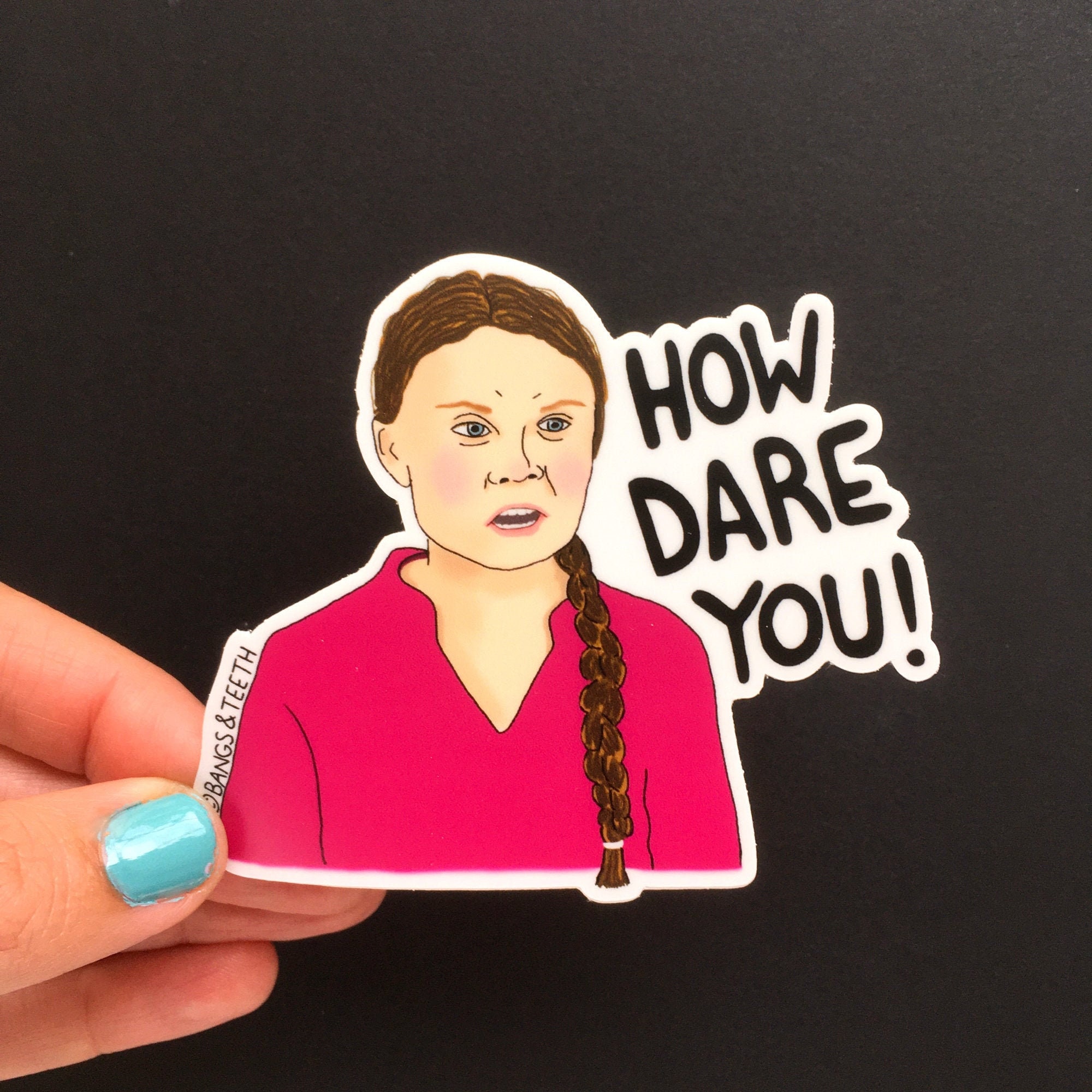 pix Greta Thunberg How Dare You Sticker greta thunberg vinyl sticker climate change sticker climate change decal how dare you sticker