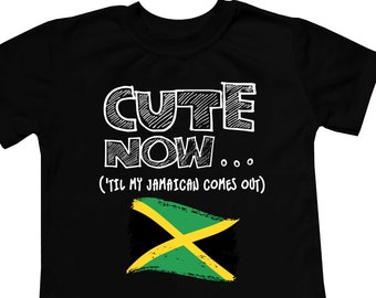 Toddler T-Shirt Cute Now... 'Til My Jamaican Comes Out | Flag Culture Heritage Kids Clothing Top Multi Color 2T-5T