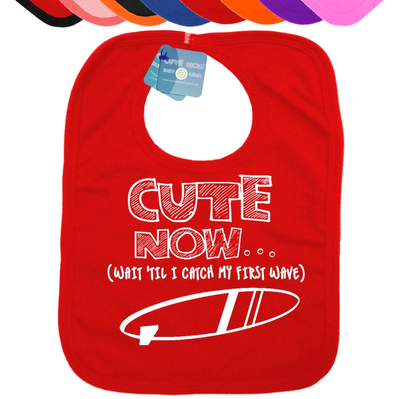 Baby Surfing Bib CUTE NOW... wait 'til I Catch My First Etsy
