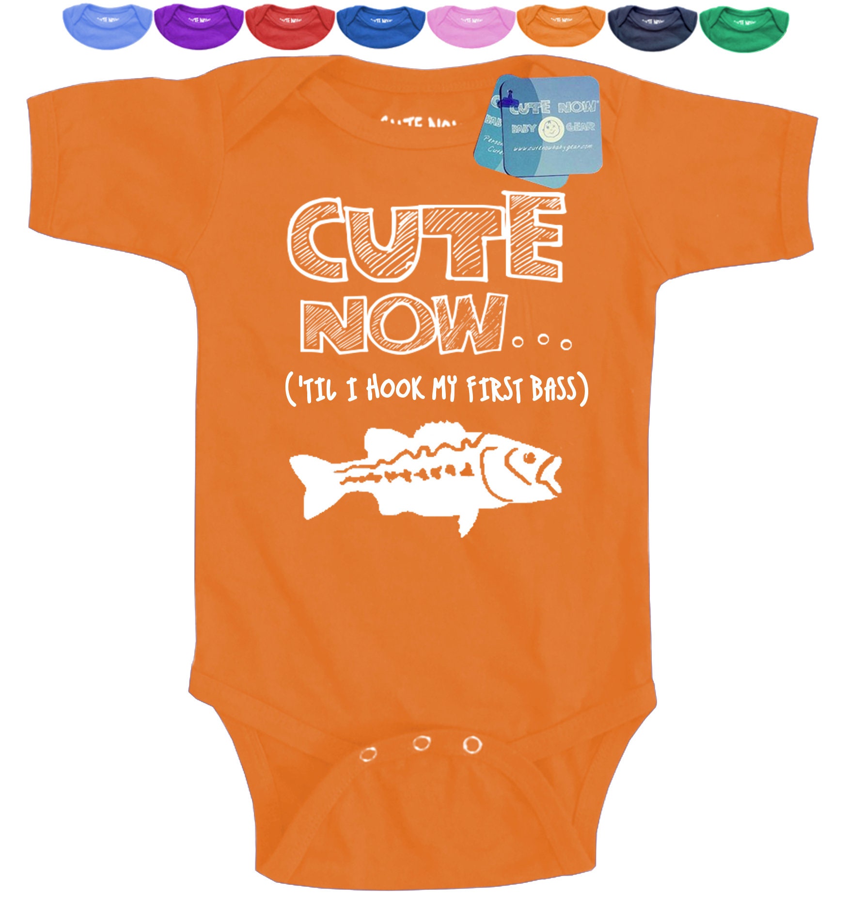 CUTE NOW wait 'til I Hook My First Bass Gift Fishing Baby Infant  Bodysuit Pick Size Color Fisherman Angler Saltwater Ocean -  Israel