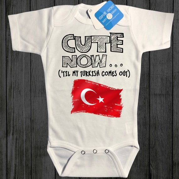 Kids/' Unisex Clothing Turkish Baby Guccuk Gonyali Funny Turkish Bodysuit Cute Turkish Baby Clothing Konya Short-sleeve Bodysuit