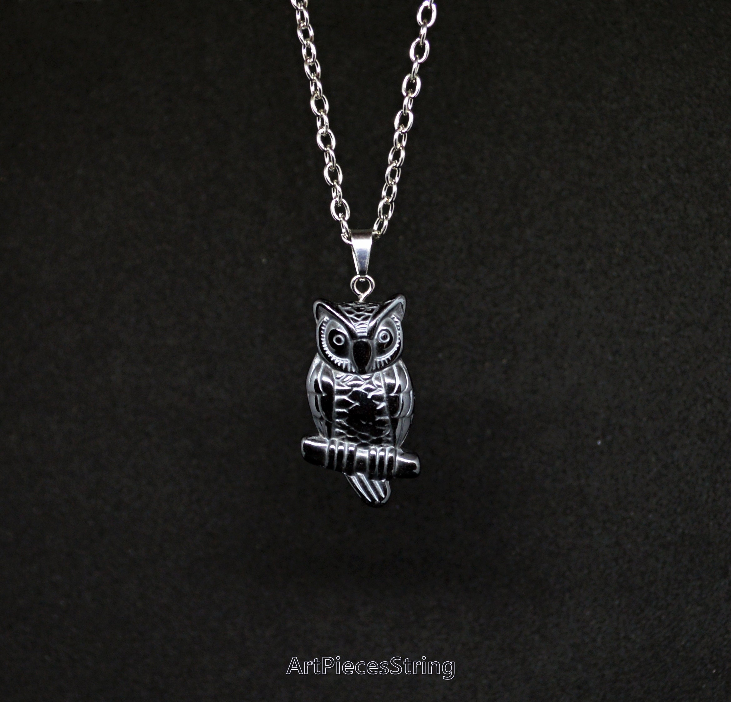 QSAM1148 Beautiful Carved Black Hematite owl pendant bead 10pcs QSAM1148 Beautiful Carved Black Hematite owl pendant bead 10pcs