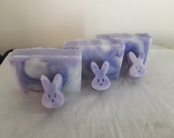 Small Decorative Bunny Soaps - Lavender Scent - Cold Process Soap - Coconut Oil Soap - Artisan Soap