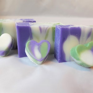 Small Decorative Heart Soaps Rosemary Lavender Scent Coconut Oil Soap Artisan Soap image 1