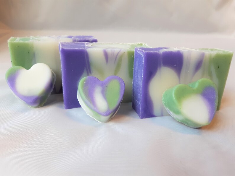 Small Decorative Heart Soaps Rosemary Lavender Scent Coconut Oil Soap Artisan Soap image 1