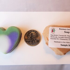 Small Decorative Heart Soaps Rosemary Lavender Scent Coconut Oil Soap Artisan Soap image 2