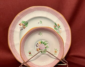 Juego de 8 platos vintage de Adams Lowestoft Calyx Ware, de 2 tamaños diferentes.