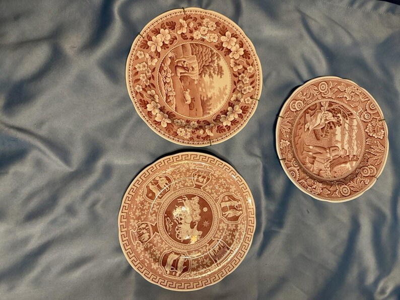 Spode Greek Pattern 3 Authentic Spode Greek Pattern Transferware Plates in Excellent ...