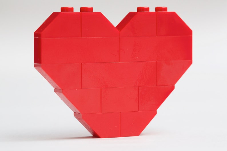 Lego Valentine Card With Red Heart Never LEGO of My Heart Custom Name Etsy