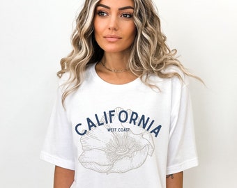 California TShirt for Summer Shirt California Gift for Her California Poppy Tee Family Road Trip Tee Summer Vibes Shirt Summer Adventure