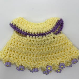 OOAK Crocheted Floral Dress for Dam or Norfin Troll Doll