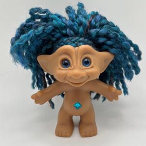 OOAK Vintage Ace Novelty, Treasure Troll with Custom Hair
