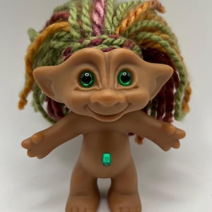 OOAK Vintage Ace Novelty, Treasure Troll with Custom Hair