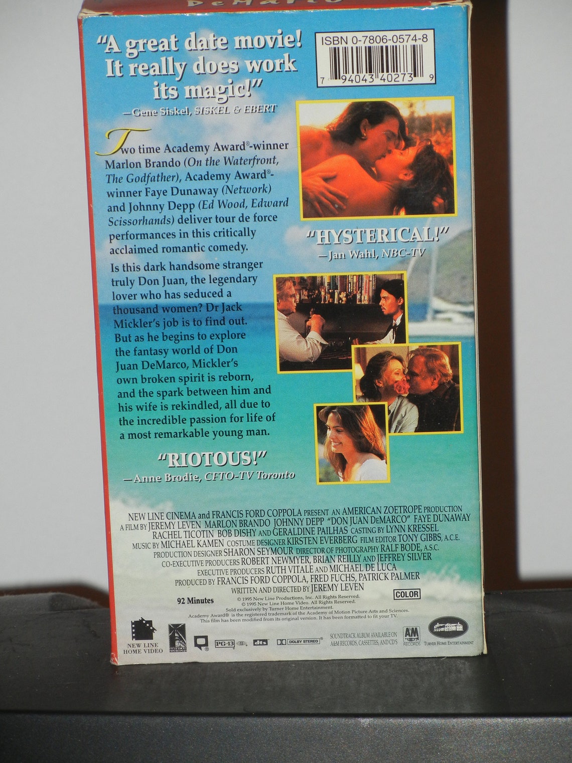Don Juan DeMarco VHS Movie Directed Starrring Marlon Brando | Etsy
