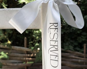 Printed Satin Ribbon for Reserved Seats for Wedding Ceremony Chairs 38mm