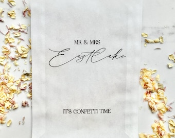 It's Confetti Time Personalised Surname Biodegradable Confetti Bags