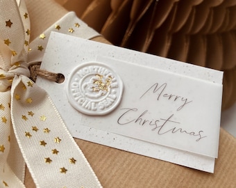 Luxury Christmas Gift Tag with North Pole Wax Seal for Wrapping