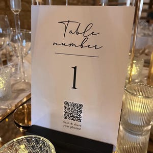 Table Numbers With QR Code Wedding Table Wedding Reception Wedding ...