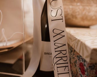 Printed Luxury Satin Ribbon for Champagne bottle bows and Wedding Celebration Gift