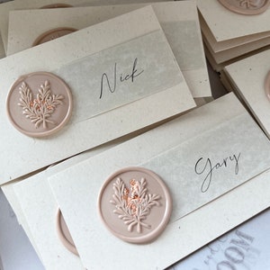 Wedding Place Cards | Wax Seal Place Cards | Neutral Name Cards | Minimalist Wedding | Personalised Table | Seat Reservation | Table Setting