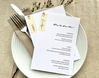 Personalized Wedding Menu Cards: A5 Table Decor
