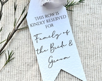 Row Reservation Tags for Wedding Party Seat Holding