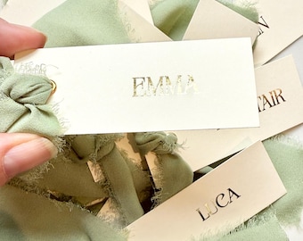 Personalised Minimalist Style Foiled Name Place Card for Weddings and Events