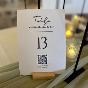 Table Numbers With QR Code Wedding Table Wedding Reception Wedding ...