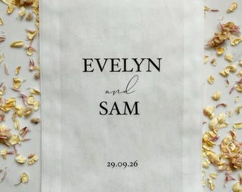 First Names Personalised Minimalist Eco Biodegradable Confetti Bags