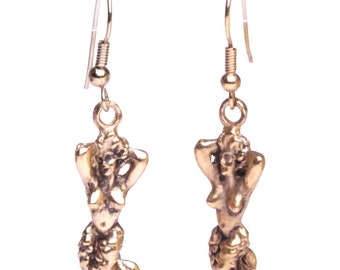 Drop earrings, siren a jewel of creator made in France for pierced ears.