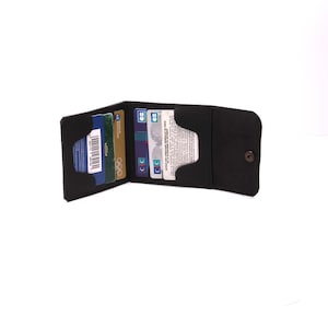 Porta carte di credito in pelle nera porta carte di credito regalo di pelletteria per uomo.