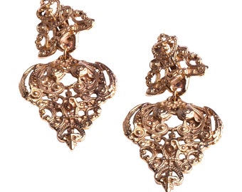 Boucles d'oreilles pendantes clips bijou création et fabrication artisanale atelier By Mode France.