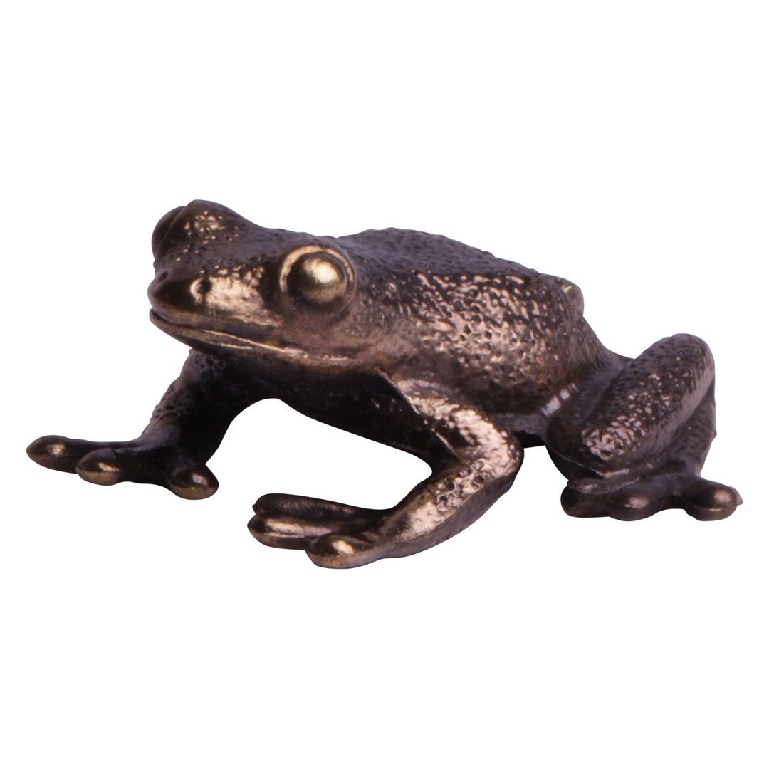Petite Grenouille Porte-Heurtoir En Laiton – Figurine Main GT12 Pour Décoration Chambre Bébé (Neuf)