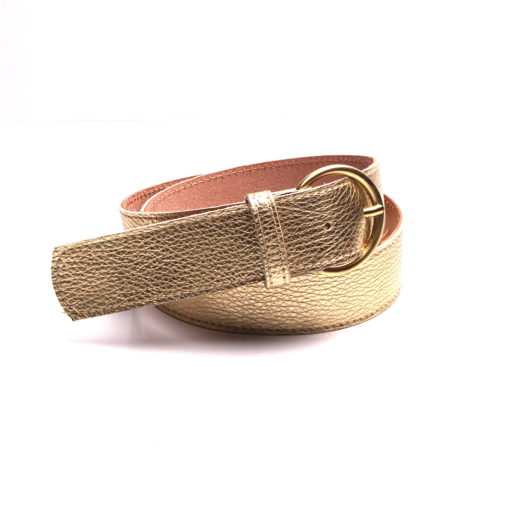 Ceinture large cm femme cuir doré doublure cuir naturel