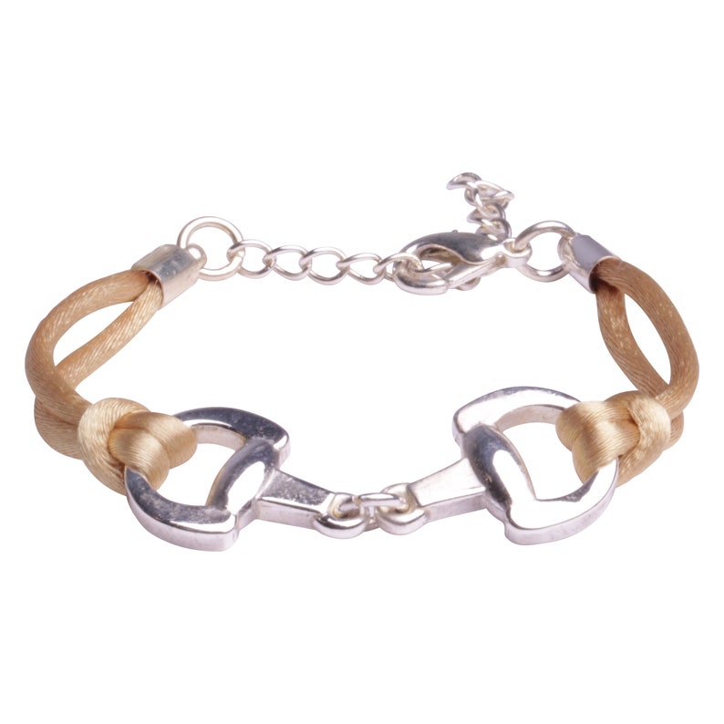 Bracelet Ancien En Argent Massif 925 - Motif étriers De Cheval, Longueur 18 Cm, Parfait état