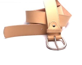 Leather belt accessory women men luxury handmade made in France.