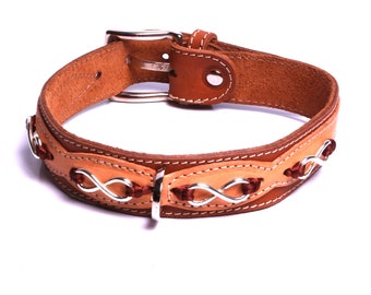 Handcrafted Dog Collar Vegetable Leather Animal Accessory Manufacturing By Mode France.