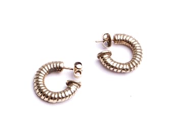 Creole earring twist half rings handmade jewelry in my workshop jewelry by fashion France.