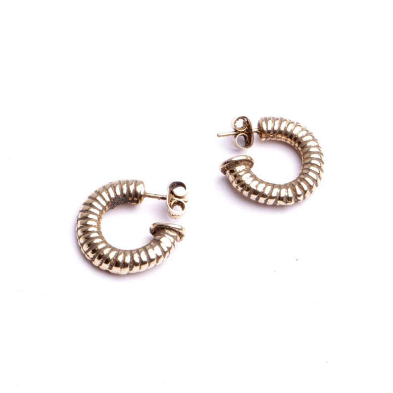 Creole earring twist half rings handmade jewelry in my workshop jewelry by fashion France. image 1