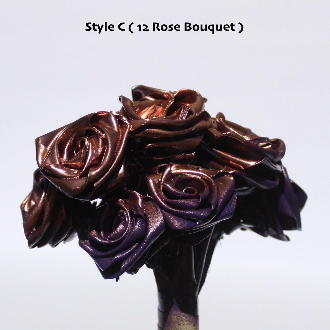 Deep Purple with Rose Gold Handmade Roses Rosegold Rose and Etsy