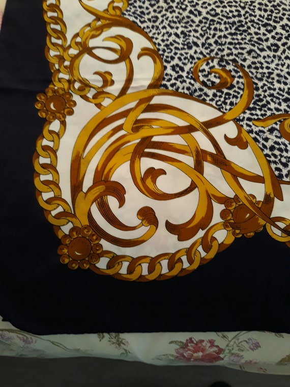 Vintage Large Animal Print Silk Scarf/Shawl - image 1