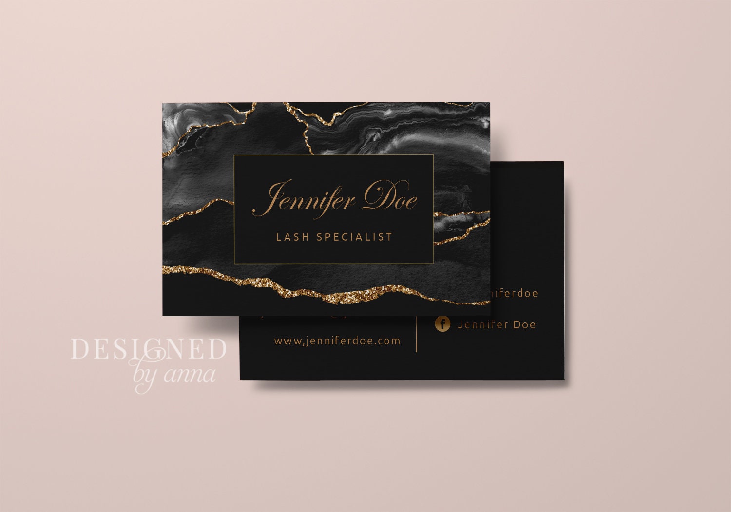 Black Marble business card design printable business card Etsy