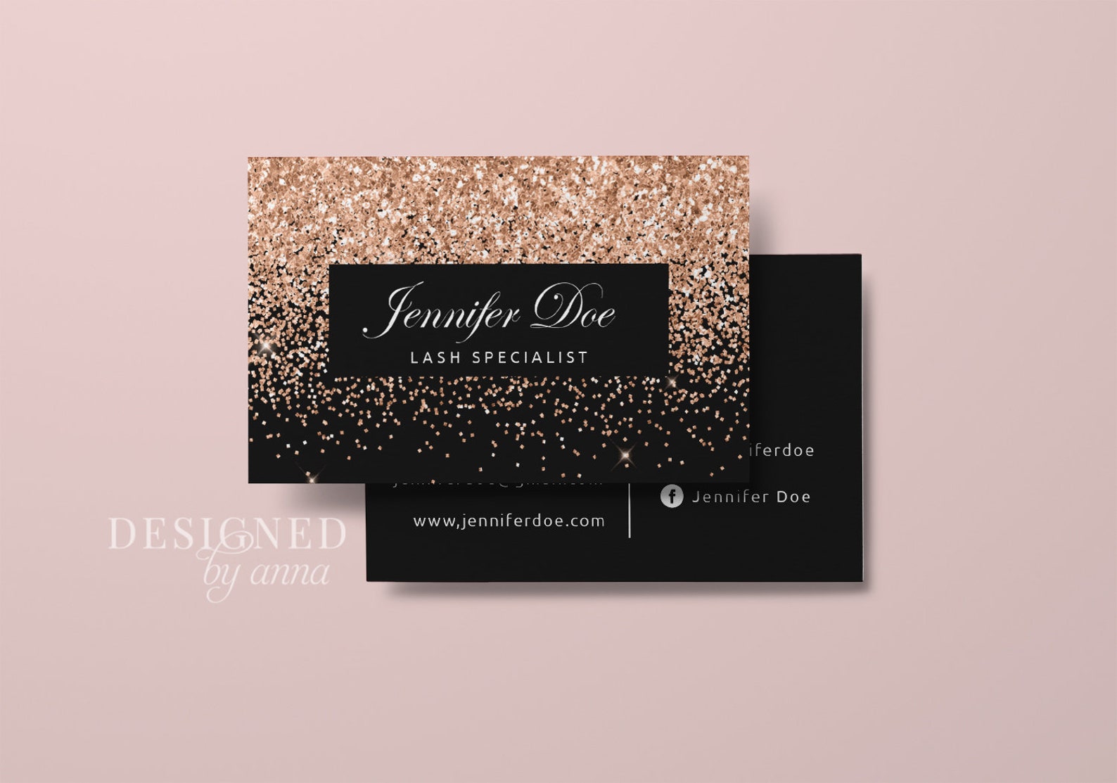 Gold Glitter Business Card Design Printable Business Card Etsy