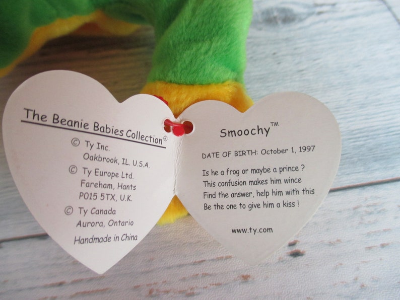 TY Beanie Baby 1997 Smoochy the Frog Retired Pristine Mint - Etsy