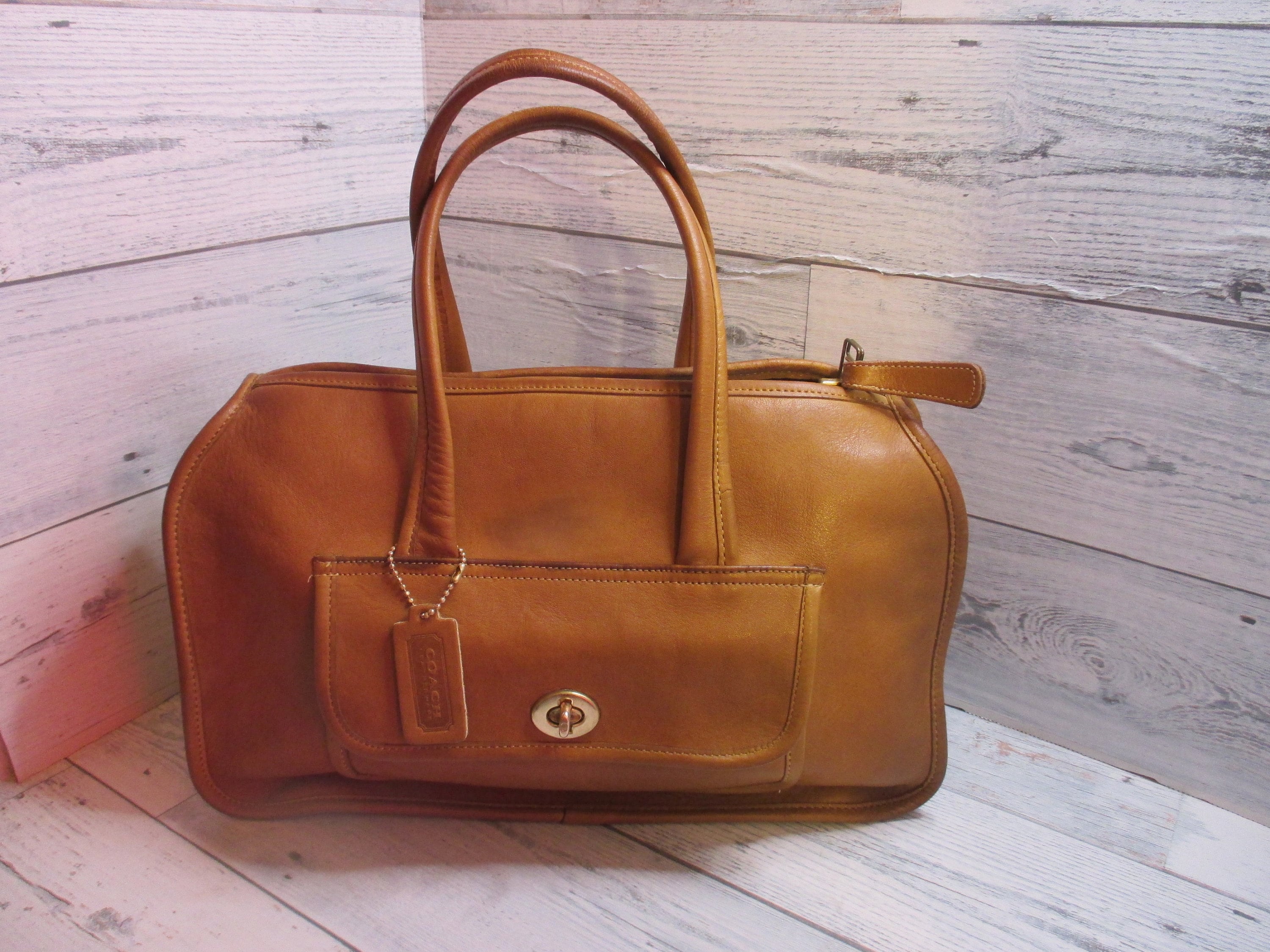 COACH antique bag A13 brown handbag doctor bag genuine leather