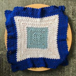 Blue Baby Blanket - Mediterranean Sea 70cm square