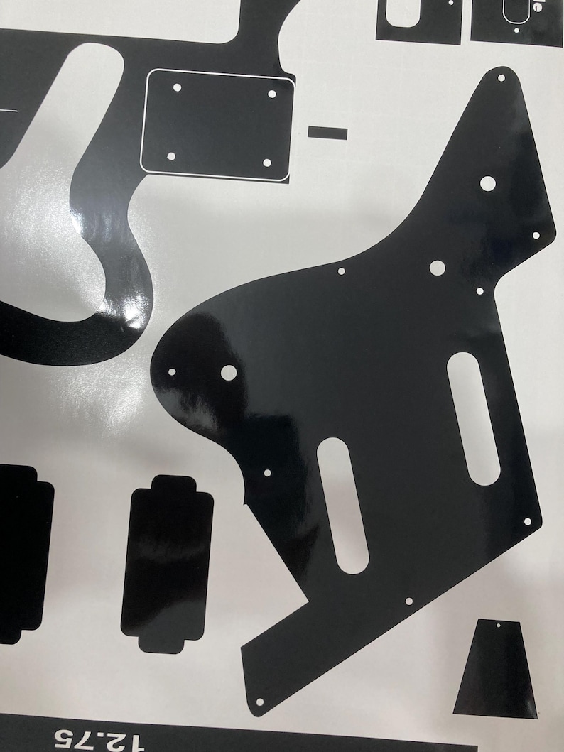 Plantilla de enrutamiento para guitarra Surfcaster de 1994, pegatina de vinilo estilo Charvel imagen 6