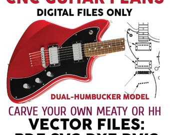 Planos CNC para guitarra Meteor, modelo hh con doble humbucker (PDF, SVG, DXF)
