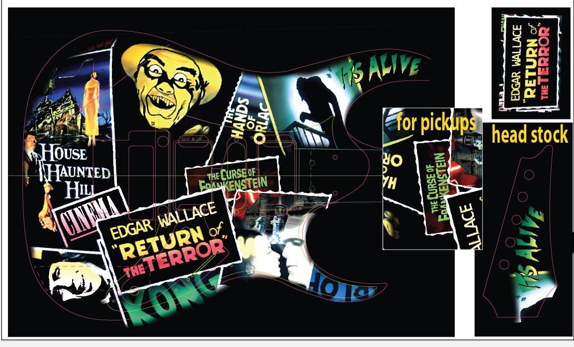 1990 Kotzen Style Horror Guitar Wrap: Ritchie Replica Vinyl Decal